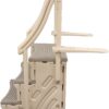 Confer Plastics Curved Drop-in Inground Pool Step 3 Tread Stair Entry System w/ 2 Handrails & Adjustable Mounting Brackets - Base Step, Grey Treads Confer Plastics Curved Drop-in Inground Pool Step 3 Tread Stair Entry System w/ 2 Handrails & Adjustable Mounting Brackets - Base Step, Grey Treads