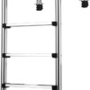 Goplus Swimming Pool Ladder, 3-Step/4-Step In-Ground Stainless Steel Step for Indoor/Outdoor Pool, Heavy Duty Non-Slip Ladder, Easy Assembly (4 Steps)