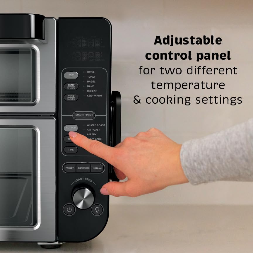 Ninja DCT451 12-in-1 Smart Double Oven with FlexDoor, Thermometer, FlavorSeal, Smart Finish, Rapid Top Convection and Air Fry Bottom , Stainless Steel Ninja DCT451 12-in-1 Smart Double Oven with FlexDoor, Thermometer, FlavorSeal, Smart Finish, Rapid Top Convection and Air Fry Bottom , Stainless Steel - Image 3