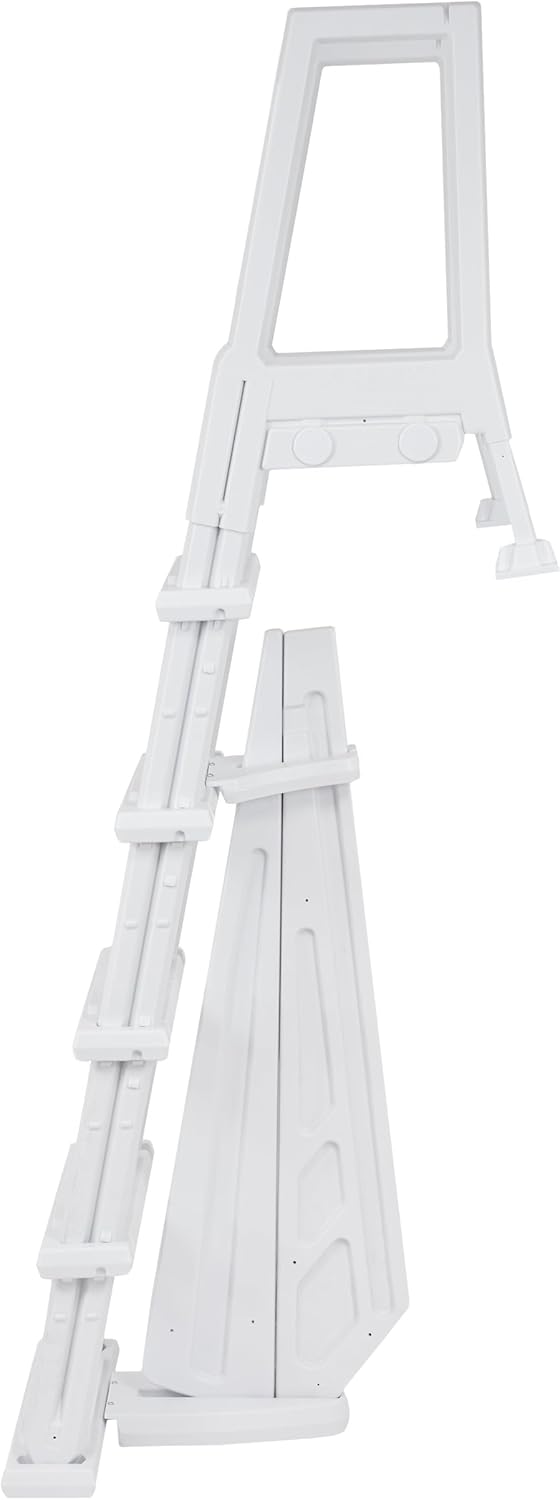 51VX3qBaBL._AC_SL1500_.jpg Aqua Select Heavy-Duty Resin Pool Entry System for Above Ground and Semi-Inground Pools | Adjustable for 48" to 54" Pool Walls | Wide Step Design | 350 lb Capacity