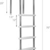 XtremepowerUS 5-Step Swimming Pool Ladder, Non-Slip Steps Ladder for In-Ground Stainless Steel Step for Indoor/Outdoor Pool, (5 Step)