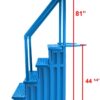 Aqua Select Anti-Slip in-Pool Steps | Blue | for Above Ground Swimming Pools | Can Mount to Decks 48" to 54" H | Safety Stairs Capacity Up to 350 lbs Aqua Select Anti-Slip in-Pool Steps | Blue | for Above Ground Swimming Pools | Can Mount to Decks 48" to 54" H | Safety Stairs Capacity Up to 350 lbs