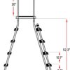 SWIMLINE HYDROTOOLS 5-Step A-Frame Pool Ladder, White & Blue - Fits Above Ground Pools with 48" to 52" Side Walls, With Handrails & Inside Barrier, 275 lb Weight Capacity