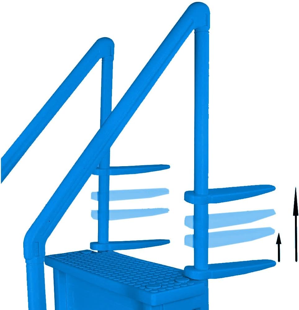51oLrw6vyyL._AC_SL1000_.jpg Aqua Select Anti-Slip in-Pool Steps | Blue | for Above Ground Swimming Pools | Can Mount to Decks 48" to 54" H | Safety Stairs Capacity Up to 350 lbs