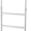 VEVOR Flip-Up Dock Ladder 4-Step, Heavy-Duty Aluminum Alloy Pontoon Boat Swim Ladder, 350 lbs Weight Capacity, with Non-Slip Wide Steps, Pull Rope Assist for Lake, Swimming Pool, Marine Boarding