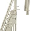 Vinyl Works Deluxe Adjustable 24 Inch Wide in Pool Step Ladder Entry System for Above Ground Swimming Pools with Non Slip Steps, Taupe