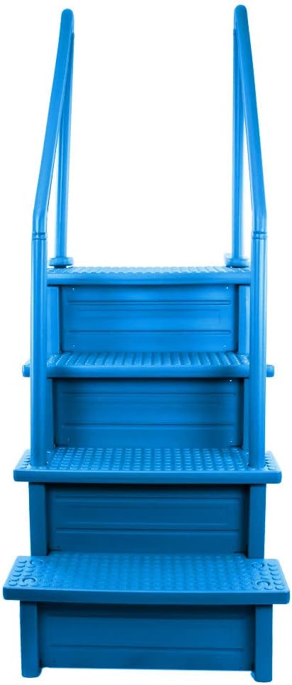 51wn7JkIdrL._AC_SL1000_.jpg Aqua Select Anti-Slip in-Pool Steps | Blue | for Above Ground Swimming Pools | Can Mount to Decks 48" to 54" H | Safety Stairs Capacity Up to 350 lbs