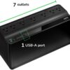 APC UPS Battery Backup for Power Outages, 600VA/330W Surge Protector, 7 Outlets, USB Charging, BE600M1 Uninterruptible Power Supply for Computers, Wi-Fi Routers, and Home Office Electronics APC UPS Battery Backup for Power Outages, 600VA/330W Surge Protector, 7 Outlets, USB Charging, BE600M1 Uninterruptible Power Supply for Computers, Wi-Fi Routers, and Home Office Electronics
