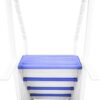 Confer Plastics Step-1X: Sturdy Above Ground Entry System with Dual Handrails and Slip-Resistant Steps, Easy Installation, Supports up to 400 lbs - Proudly Made in USA. White with Blue Treads