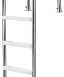 VEVOR Swimming Pool Ladder, 4-Step Double Handrails Stairs with Non-Slip Heavy Duty Steps, Stainless Steel Load Capacity 265 lbs, for 54 in Inground Pools with Mounted Deck Board Indoor & Outdoor