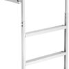 VEVOR Flip-Up Dock Ladder 4-Step, Heavy-Duty Aluminum Alloy Pontoon Boat Swim Ladder, 350 lbs Weight Capacity, with Non-Slip Wide Steps, Pull Rope Assist for Lake, Swimming Pool, Marine Boarding