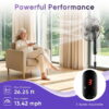 Gianna Quiet Pedestal Fan with Remote, Standing Floor Fan for Bedroom, Home Office - 15H Timer, 3 Speed & 3 Wind Modes, 80°Oscillating, Adjustable Height，Black