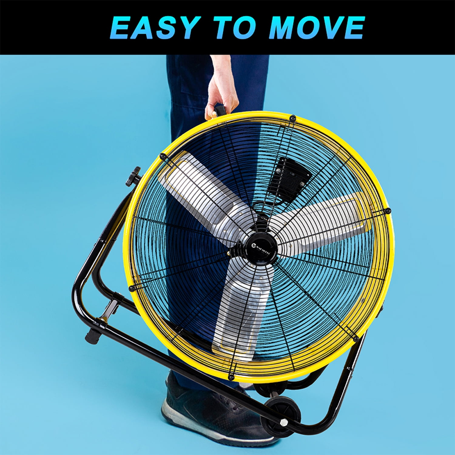 540842a5-2b77-409c-9eb6-3a62acb35742.9ab428aea09d35ef80df95c3a9866a35.jpeg Industrial Fan 24 Inch Heavy Duty Drum 3 Speed 8100 CFM Air Circulation High Velocity Fan For Warehouse, Workshop, Factory, Commercial, Residential and Greenhouse Yellow