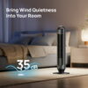 DREO Tower Fans for Home, 32" Standing Floor Fan, 26 ft/S Bladeless Fan with Remote, 90° Oscillating, 3 Modes, 3 Speeds, LED Display, 8H Timer, Quiet Room Fan