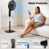 16" Oscillating Pedestal Fan with Remote, 3-Speed Stand up Fan with Adjustable Height and Tilt, Less Noise Cooling Fan, for Home Office Room Bedroom