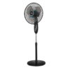 BLACK+DECKER 16-In. 3-Speed Dual-Blade Oscillating Stand Fan with Remote, Black, BFSD116B