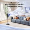 DREO Pedestal Fans for Home, 20dB Ultra Quiet, 2-in-1 Table Floor Fan, 29.2 ft/s Hyperfast Airflow, 90° Oscillation 105° Tilt Standing Fan, 3 Modes 8 Speeds with Remote, 8H Timer, Aroma Pad, 2026 New