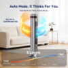 SHOUFTW 36 inch Tower Fan with Remote Control, Oscillating Bladeless Floor Fan, 5 Speeds and 4 Modes for Bedroom Home and Office, Gray