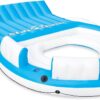Intex 56299EP 145 x 125 x 20 Inch Splash N Chill Inflatable Lake and Pool Relaxation Island Lounger Seat for up to 7 Adults, Blue and White