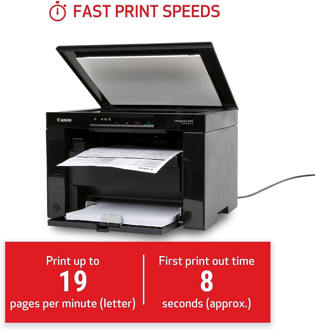 61-OTD8x8bL._AC_SL1500_.jpg Canon imageCLASS MF3010 VP - Wired Monochrome Multifunction Laser Printer with Scanner, Copier, USB Cable Included, Up To 2,300 Page Toner Yield in Box, 19 PPM, Black