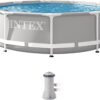 INTEX 26701EH Prism Frame Premium Above Ground Swimming Pool Set: 10ft x 30in – Includes 330 GPH Cartridge Filter Pump – SuperTough Puncture Resistant – Rust Resistant – 1185 Gallon Capacity