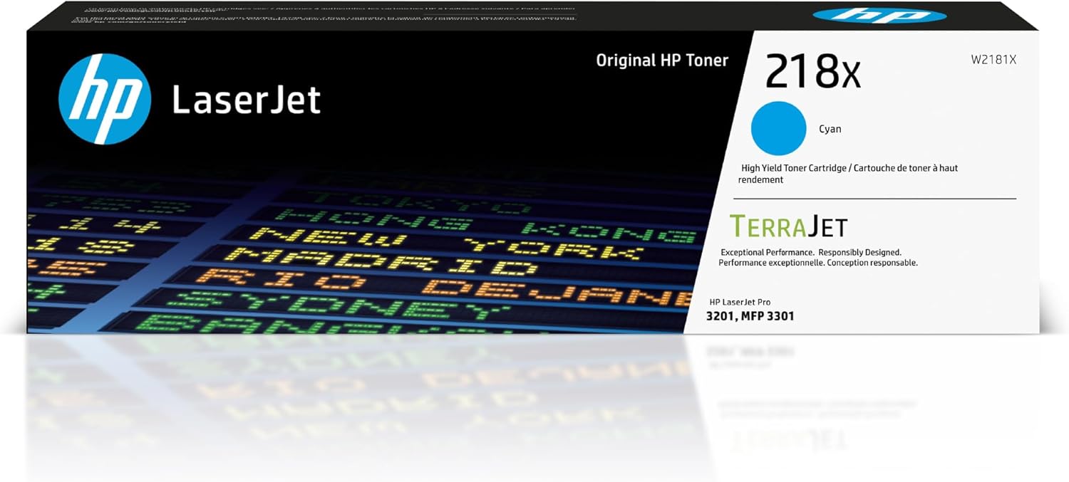 HP 218X Cyan High-Yield Toner Cartridge | Works with Color LaserJet Pro 3201, MFP 3301 Series | W2181X