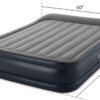 INTEX 64131ED Dura-Beam Plus Deluxe Pillow: Fiber-Tech – Twin Size – Built-in Electric Pump – 16.5in Bed Height – 300lb Weight Capacity