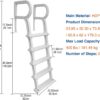 Swimming Pool Ladder, 5 Step Pool Ladder with Double Handrails Stair and Non-Slip Steps for 48-54 in Inground & Above-Ground Pools, 400 lbs Capacity, White