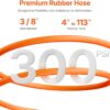 VEVOR Retractable Air Hose Reel, 3/8IN x 100FT Rubber Air Hose Max 300PSI, Air Compressor Hose Reel Auto-Rewind with 5FT Lead in, Ceiling/Wall Mount Heavy Duty Single Arm Steel Reel, 1/4" NPT Fitting