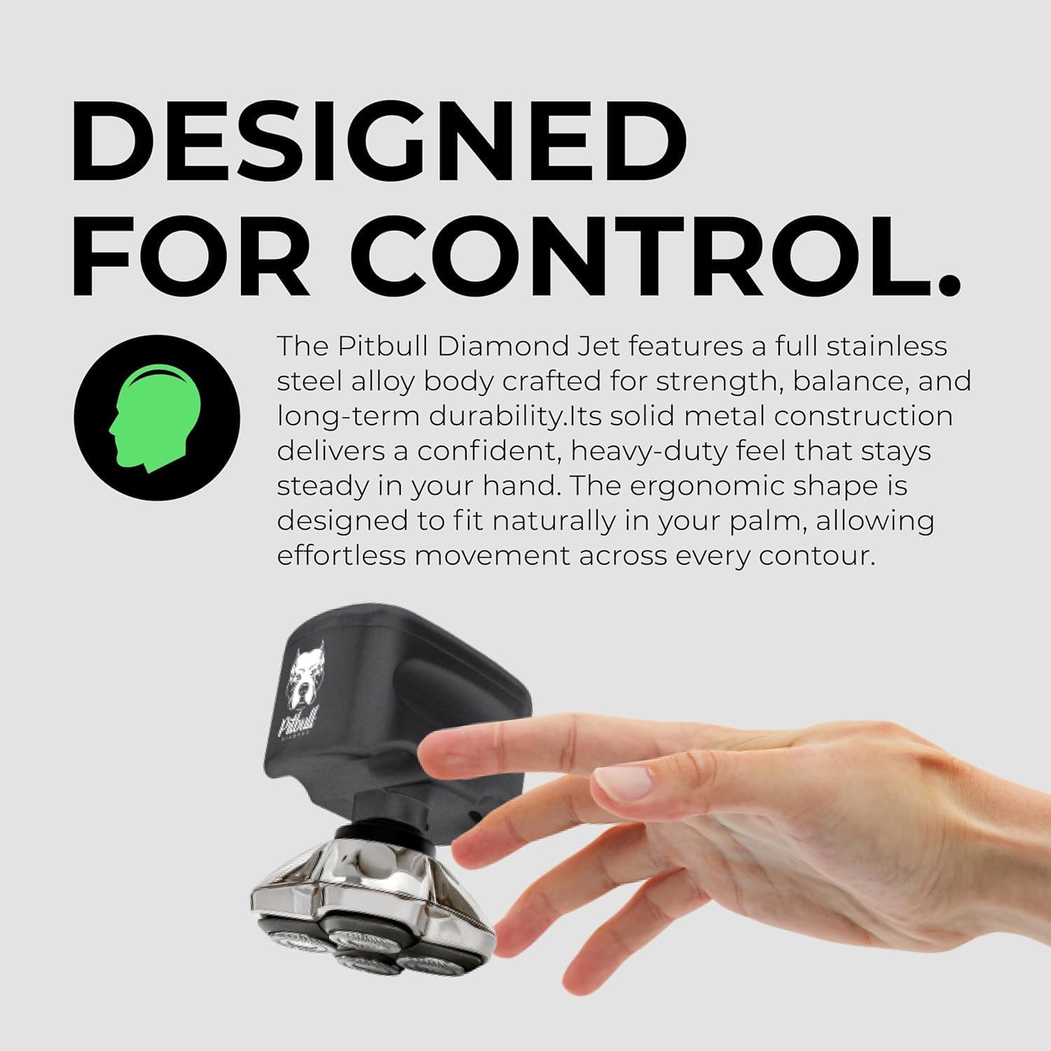 616O2jjJJcL._AC_SL1500_.jpg Skull Shaver Pitbull Diamond Jet – Cordless Electric Head Shaver with Turbo Mode, Wet & Dry Use (IPX7 Rating) | 120 Min Cordless Use | with PRO Blades, Travel Case & Baby Beast Trimmer 3SUM