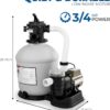 XtremepowerUS 16" Sand Filter Pump for Above Ground Swimming Pool 3/4 HP Pool Pump with Timer Function up to 15,000 Gallons Pool 3,100 GPH High-Flow Improved Circulation and Filtration XtremepowerUS 16" Sand Filter Pump for Above Ground Swimming Pool 3/4 HP Pool Pump with Timer Function up to 15,000 Gallons Pool 3,100 GPH High-Flow Improved Circulation and Filtration