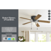 Better Homes & Gardens Wyndham 52'' Bronze Traditional LED Flush Mount Dining Room Ceiling Fan