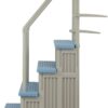 Aqua Select Anti-Slip in-Pool Steps | Cloud Gray/Tranquil Blue Steps | for Above Ground Swimming Pools | Can Mount to Decks 48" to 54" H | Safety Stairs Capacity Up to 350 lbs
