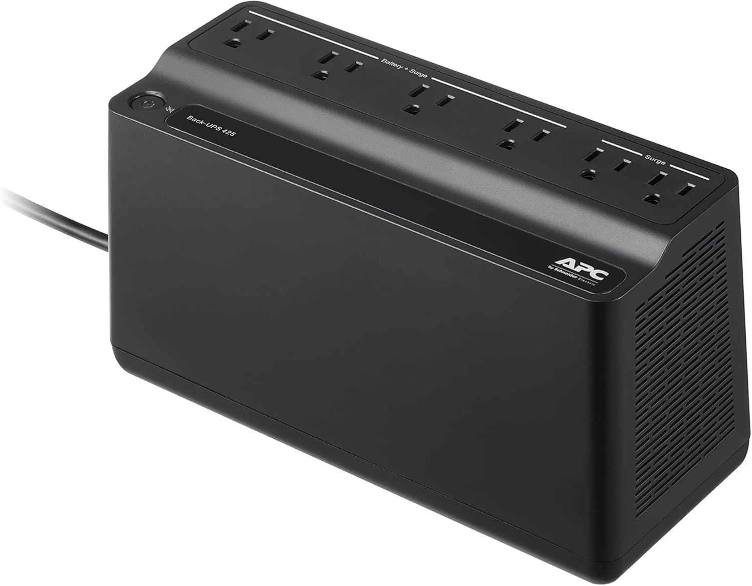 APC Back-UPS 425VA / 255W UPS Battery Backup Surge Protector, 6 Outlets, Small UPS for Router, Modem & Home Office, BE425M APC Back-UPS 425VA / 255W UPS Battery Backup Surge Protector, 6 Outlets, Small UPS for Router, Modem & Home Office, BE425M
