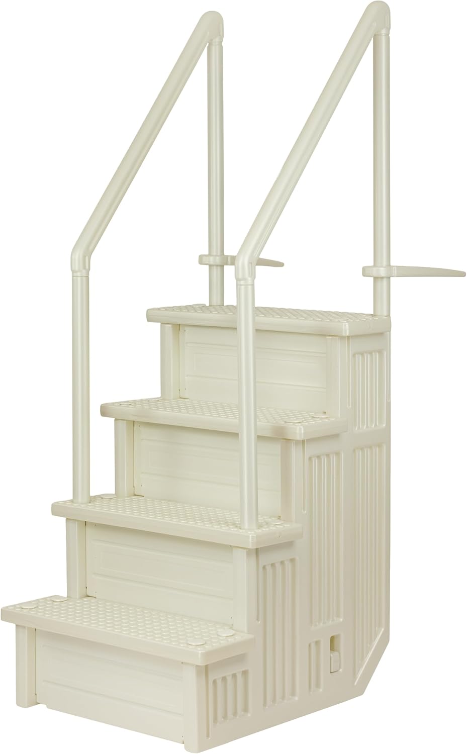 Aqua Select Anti-Slip in-Pool Steps | Pearl White/Pearl White Steps | for Above Ground Swimming Pools | Can Mount to Decks 48" to 54" H | Safety Stairs Capacity Up to 350 lbs