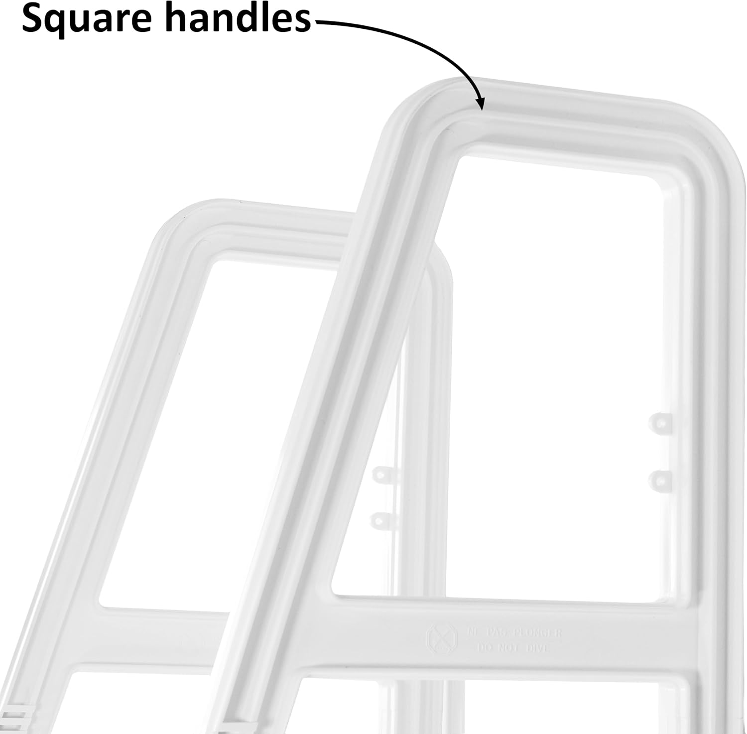 61Bwb64huTL._AC_SL1500_.jpg Aqua Select Heavy-Duty in-Pool Ladder | White w/Squared Handles | Supports 300 Pounds | Easy-to-Install Design | White W/Squared Handles