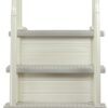 Aqua Select Everest in Pool Steps | Pearl White w/Cloud Gray Treads | for Above Ground Swimming Pools | Mount to Decks 48 to 54 Inches | Stairs Capacity Up to 350 Pounds