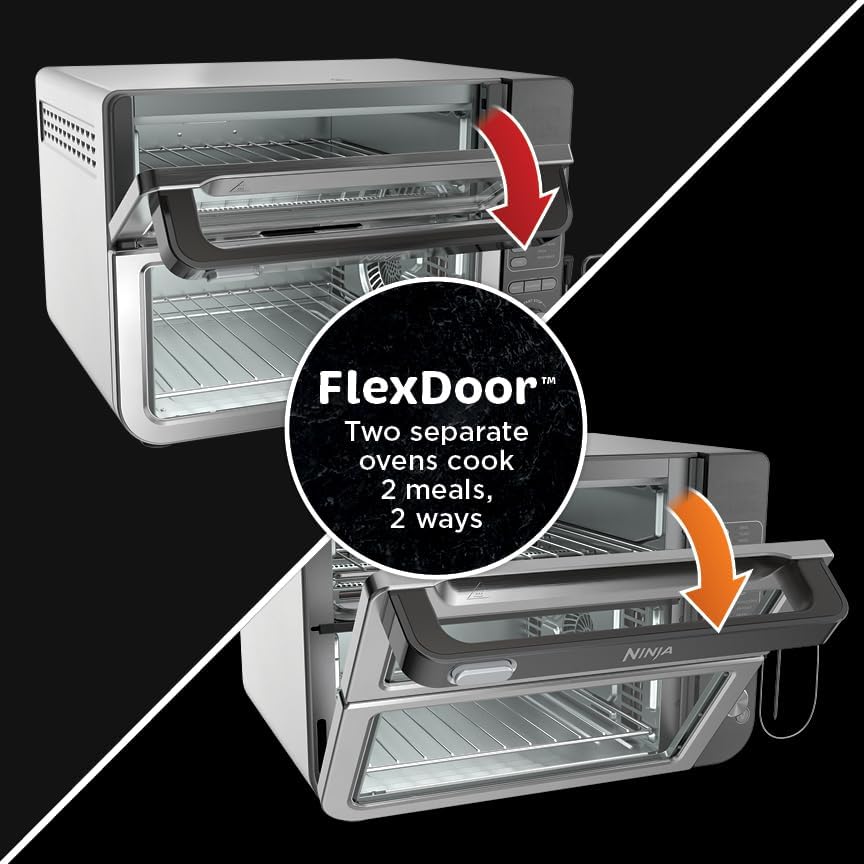 Ninja DCT451 12-in-1 Smart Double Oven with FlexDoor, Thermometer, FlavorSeal, Smart Finish, Rapid Top Convection and Air Fry Bottom , Stainless Steel Ninja DCT451 12-in-1 Smart Double Oven with FlexDoor, Thermometer, FlavorSeal, Smart Finish, Rapid Top Convection and Air Fry Bottom , Stainless Steel - Image 7