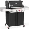 Weber Genesis E-325 Liquid Propane Gas Grill for Outdoor Cooking, 3 Burners, Black – Porcelain-Enameled, Cast-Iron Grates, PureBlu Burners & Sear Zone