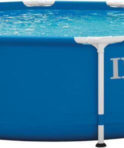 Intex 28200EH 10 Foot x 30 Inch 4 Person Outdoor Metal Frame Above Ground Round Swimming Pool with Easy Set-Up (Pump Not Included)