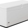 LIFETIME Outdoor Storage Deck Box, 130 Gallon, Arctic White, Lockable, UV-Protected, for Decks and Marine Docks