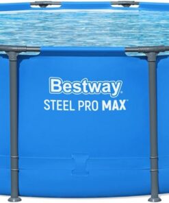 Bestway Steel Pro MAX 14’ x 42" Above Ground Pool, Round Metal Frame Outdoor Swimming Pool for Backyard, Blue, Pool ONLY