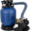 XtremepowerUS 13" Sand Filter 3/4HP Pool Pump 2,400GPH for Above Ground Swimming Pool Multi-Port Valve Up To 10,000 Gallons, 1-1/4"NPT Pool Sand Filter with Enhanced Circulation System