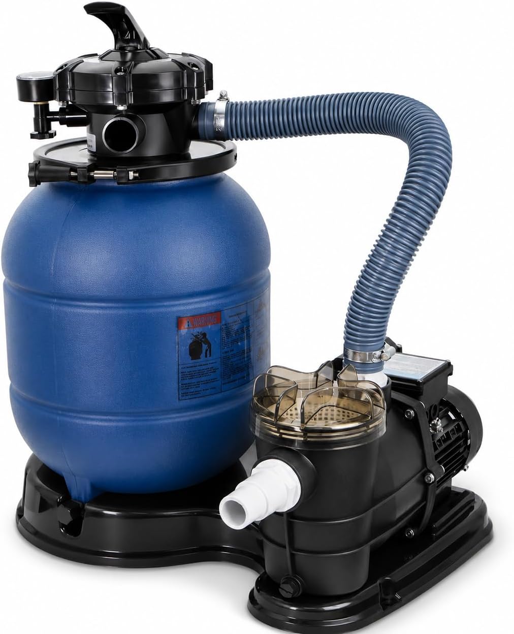 XtremepowerUS 13" Sand Filter 3/4HP Pool Pump 2,400GPH for Above Ground Swimming Pool Multi-Port Valve Up To 10,000 Gallons, 1-1/4"NPT Pool Sand Filter with Enhanced Circulation System