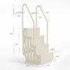 VINGLI Pool Ladder Heavy-Duty Safety Step for Above Ground Pools Stair Entry System with Handrails, Beige (Full Beige, 4 Steps)