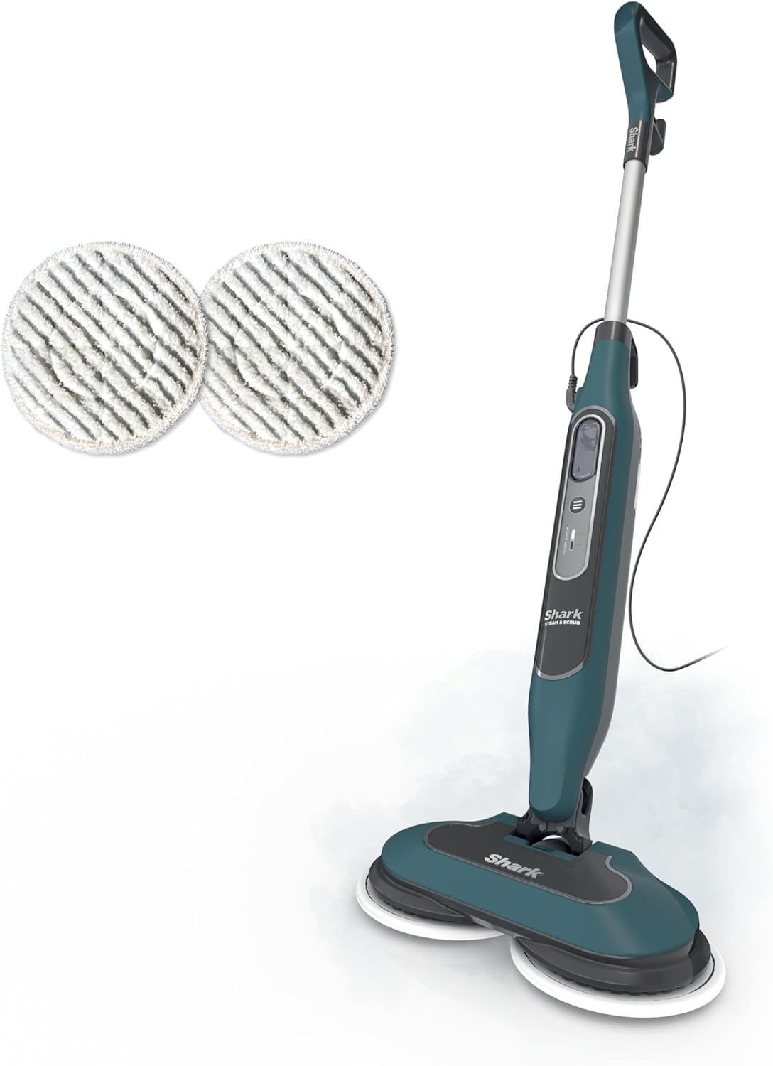Shark Steam & Scrub All-in-One Scrubbing and Sanitizing Hard Floor Steam Mop, 2 Steam Modes, 2 Dirt Grip Soft Scrub Pads Included, XL Removable Water Tank, Swivel Steering, Teal, S8002BRN Shark Steam & Scrub All-in-One Scrubbing and Sanitizing Hard Floor Steam Mop, 2 Steam Modes, 2 Dirt Grip Soft Scrub Pads Included, XL Removable Water Tank, Swivel Steering, Teal, S8002BRN