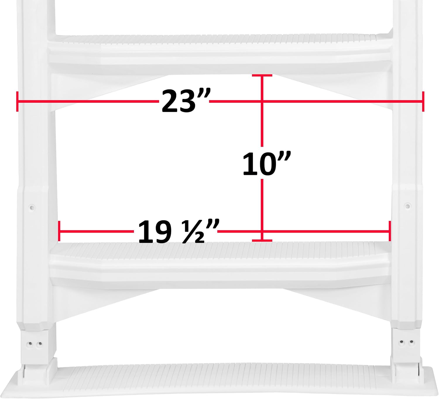 61Iu4jzlSZL._AC_SL1500_.jpg Aqua Select Heavy-Duty in-Pool Ladder | White w/Squared Handles | Supports 300 Pounds | Easy-to-Install Design | White W/Squared Handles