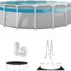 INTEX 26729MZ 16ft x 48in Prism Frame Clearview Above Ground Swimming Pool Set, Includes 1500 GPH Cartridge Filter Pump, SuperTough Puncture Resistant, Rust Resistant, 5061 Gallon Capacity INTEX 26729MZ 16ft x 48in Prism Frame Clearview Above Ground Swimming Pool Set, Includes 1500 GPH Cartridge Filter Pump, SuperTough Puncture Resistant, Rust Resistant, 5061 Gallon Capacity