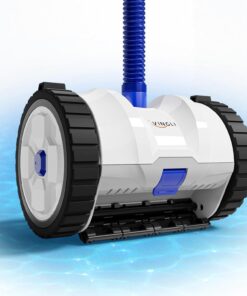 (2025 Upgrade) VINGLI Automatic Suction-Side Pool Vacuum Cleaner, Powerful Wall-Climbing Sweeper for Inground Pools, Includes 39.6ft Tangle-Free Hose (Blue&White)