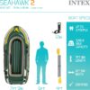 INTEX Seahawk Inflatable Boat Series: Includes Boat Oars and High-Output Pump - Fishing Rod Holders - Gear Pouch